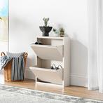 Schoenenkast Sokndal 2 kleppen gebroken wit 71x50x15 cm [en., Huis en Inrichting, Kasten | Schoenenkasten, Verzenden, Nieuw