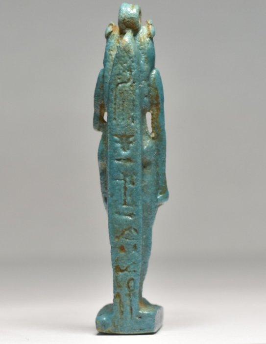 Oud-Egyptisch Faience Goddin Sekhmet die Wedjat vasthoudt -, Antiek en Kunst, Antiek | Overige Antiek