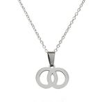 Fako Bijoux - Ketting - Stainless Steel - Cirkel Duo -, Sieraden, Tassen en Uiterlijk, Kettingen, Verzenden, Nieuw