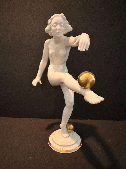 Hutschenreuther - Beeldje - Porcelain figurine of a nude, Antiek en Kunst, Antiek | Glas en Kristal