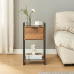 Bijzettafel Namsskogan 62x33x32 cm walnootkleurig en zwart [, Huis en Inrichting, Tafels | Bijzettafels, Verzenden, Nieuw
