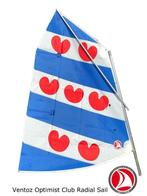 Ventoz Optimist (Opti) Club Zeil - Fryslân, Watersport en Boten, Minder dan 3 meter, Verzenden, Nieuw, Minder dan 15 m²