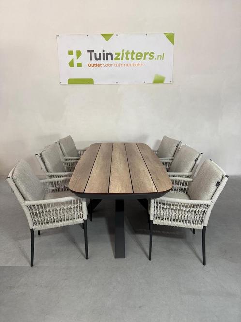 Sens-Line Bari/Bradford 7-delige diningset, Tuin en Terras, Tuinsets en Loungesets, Eettafel, Stoel, 6 zitplaatsen, Nieuw, Overige materialen