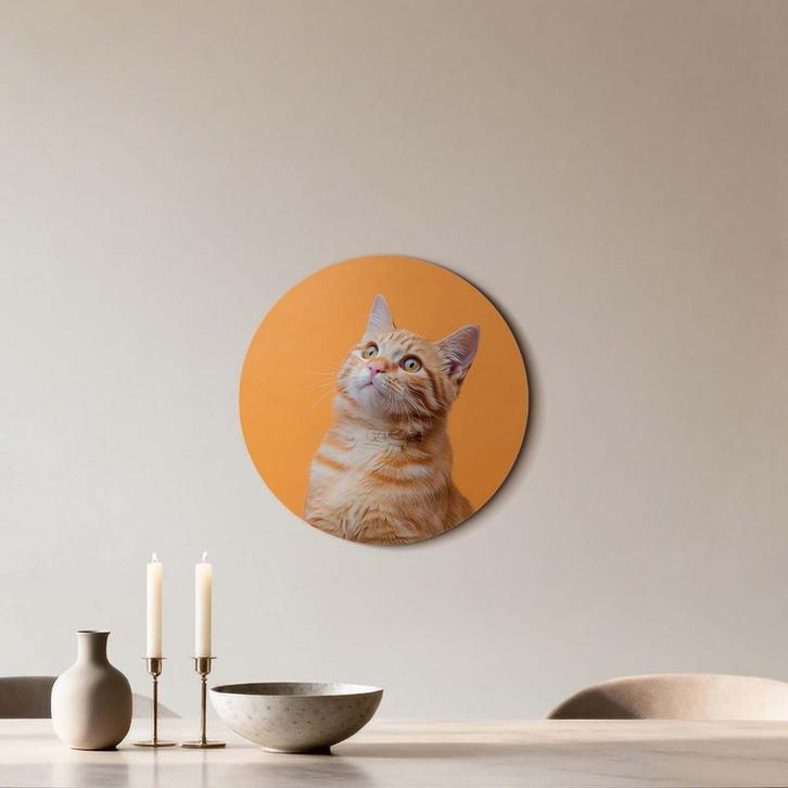 Amber Pop – Muurcirkel - ø 40 cm +Ophangset, Huis en Inrichting, Woonaccessoires | Schilderijen, Tekeningen en Foto's, Nieuw, Print