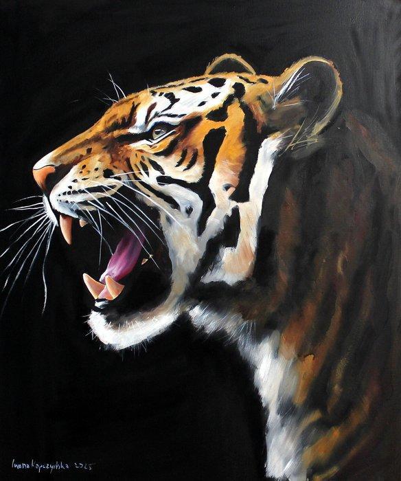 Iwona Kopczyska - Tiger, Antiek en Kunst, Kunst | Schilderijen | Modern