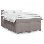 vidaXL Boxspring met matras stof taupe 160x200 cm, Verzenden, 200 cm, Stof, 160 cm