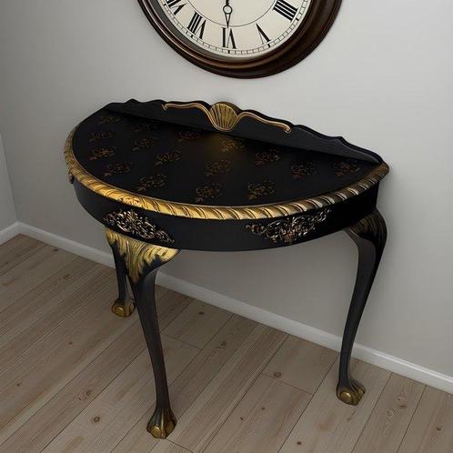 Wandtafel - Eik - Zwart en goud halve maan, Antiek en Kunst, Curiosa en Brocante