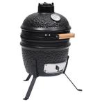Kamado barbecue 2-in-1 56 cm keramiek zwart, Nieuw, Verzenden
