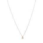 Gouden solitair collier met diamant 14 krt, Met hanger, Verzenden, Wit, Zo goed als nieuw