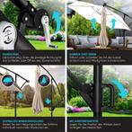 KESSER® Zweefparasol met voet - LED - Ø3m - 360° Draaibaar, Verzenden, Zo goed als nieuw