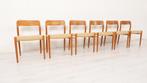 6 vintage eetkamerstoelen | Niels Otto Møller | Model 75, Huis en Inrichting, Stoelen, Hout, Vijf, Zes of meer stoelen, Retro, vintage, Deens design, Scandinavisch design, mid-century