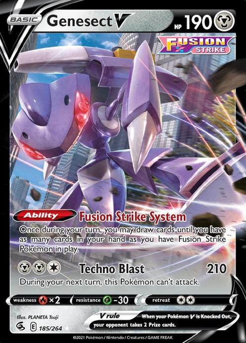 Genesect V 185/264 (Fusion Strike), Hobby en Vrije tijd, Verzamelkaartspellen | Pokémon, Losse kaart, Nieuw, Foil, Ophalen of Verzenden