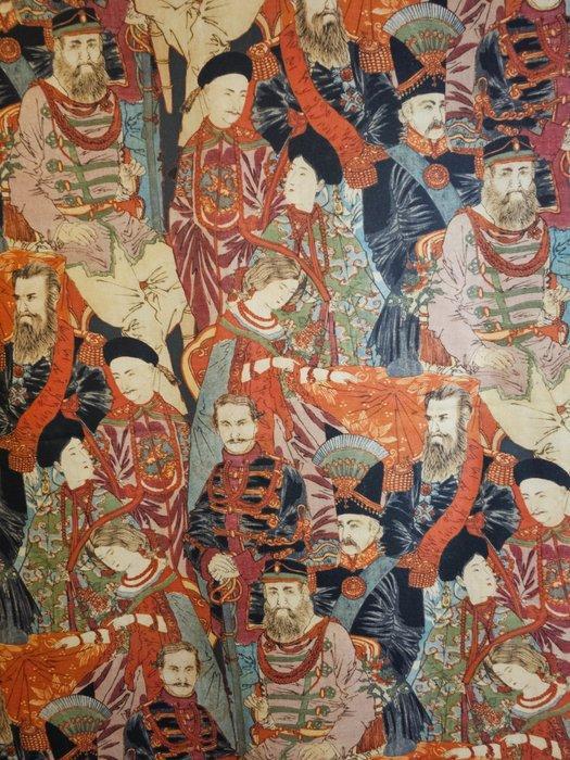 Zeldzaam weefsel Ritratto dei Sovrani del Mondo 1870 -, Antiek en Kunst, Antiek | Kleden en Textiel