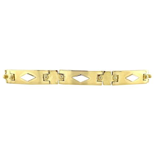 Gouden armband bicolour 21 cm 14 krt, Sieraden, Tassen en Uiterlijk, Armbanden, Goud, Zo goed als nieuw, Goud, Verzenden
