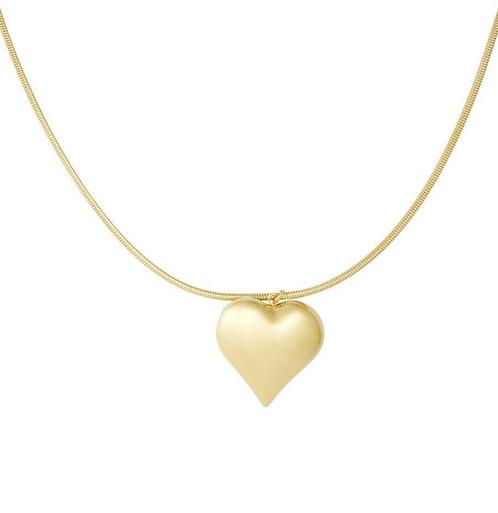 Ketting hart - Bold heart, Sieraden, Tassen en Uiterlijk, Kettingen, Goud, Nieuw, Met hanger, Verstelbaar, Overige materialen