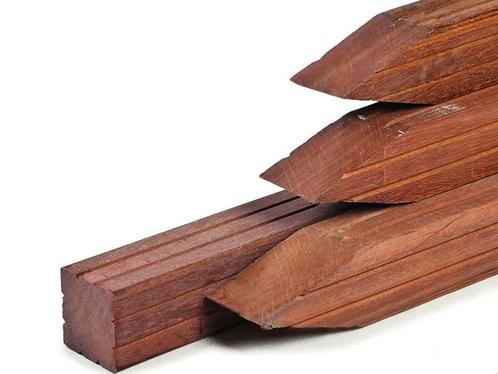 Paal 8.5 x 8.5 cm | Lengte 275 cm | Hardhout | V-groef, Tuin en Terras, Palen, Balken en Planken, Palen, Nieuw, Verzenden