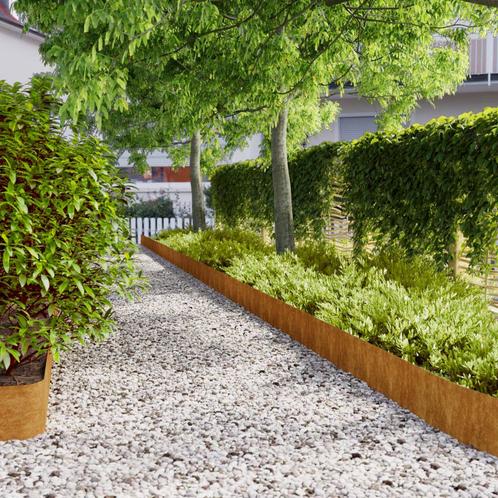 vidaXL Gazonranden 10 stuks 20x103 cm flexibel cortenstaal, Tuin en Terras, Overige Tuin en Terras, Nieuw, Verzenden