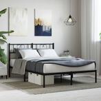 vidaXL Bedframe met hoofdbord metaal zwart 160x200 cm, Huis en Inrichting, Slaapkamer | Bedden, Verzenden, Zwart, 200 cm, Metaal