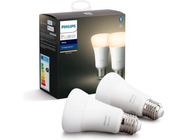 Veiling - Philips Hue Slimme Lichtbron E27 Duopack White 9W, Huis en Inrichting, Lampen | Losse lampen