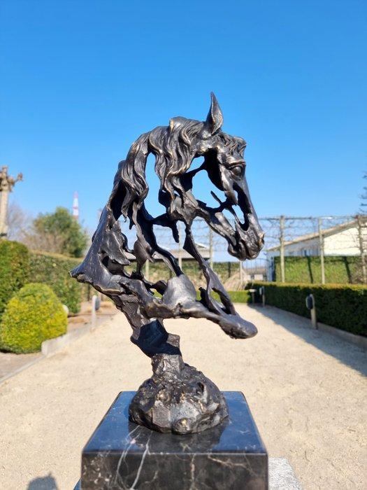Beeldje - Horse bust - Brons, Marmer, Antiek en Kunst, Kunst | Designobjecten