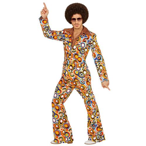 Disco 70S Kostuum Gekleurd Heren Cirkels, Kleding | Heren, Carnavalskleding en Feestkleding, Nieuw, Verzenden