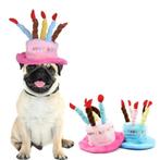 Soft pluche Happy Birthday hoed voor honden roze of blauw, Nieuw, Verzenden