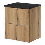 Wastafelonderkast Newport met 2 lades 50x60x40 cm eikenkleur, Huis en Inrichting, Badkamer | Badkamermeubels, Verzenden, Nieuw