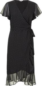 Promiss Fancy Dot Dames Jurk - Zwart - Maat 38, Kleding | Dames, Nieuw, Verzenden