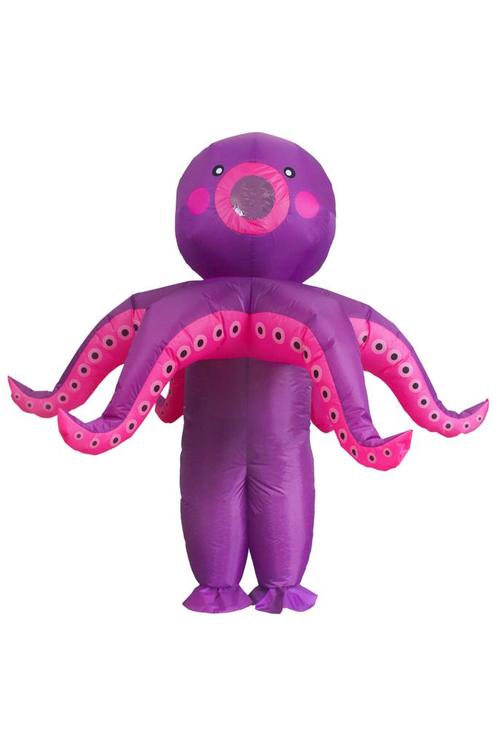 KIMU® Opblaas Kostuum Octopus Paars Opblaasbaar Pak Octopusp, Kleding | Dames, Carnavalskleding en Feestkleding, Kleding, Nieuw