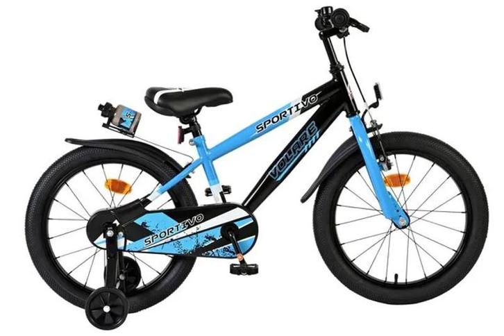 Volare Sportivo Kinderfiets - 18 inch- Blauw Zwart (Merken), Fietsen en Brommers, Fietsen | Kinderfietsjes, Nieuw, Ophalen of Verzenden