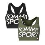 Tommy Hilfiger 2-pack dames sports bra - groen/zwart