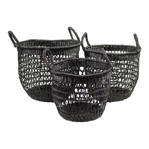zeegras manden zwart (set van 3)*, Huis en Inrichting, Woonaccessoires | Overige, Verzenden