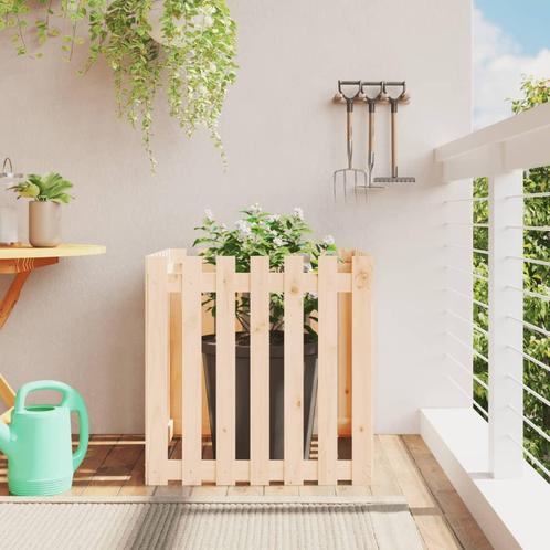 vidaXL Plantenbak met hekontwerp 70x70x70 cm massief, Tuin en Terras, Bloembakken en Plantenbakken, 60 tot 100 cm, Nieuw, Hout