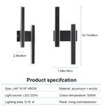 Moderne LED Wandlamp 32W – 3600LM Zwart Acryl Design, Huis en Inrichting, Lampen | Spots, Verzenden, Nieuw