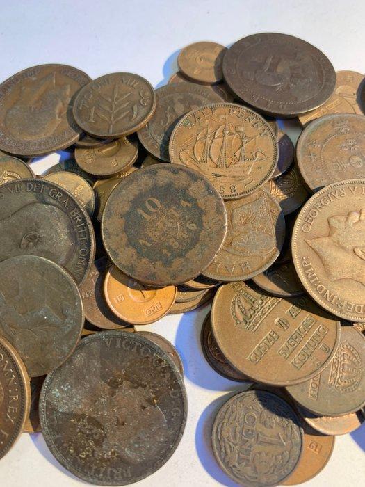Wereld. Collection of coins 1700s-1900s (Zonder, Postzegels en Munten, Munten | Europa | Niet-Euromunten