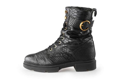 Stefano Lauran Veterboots in maat 38 Zwart | 10% extra, Kleding | Dames, Schoenen, Zwart, Zo goed als nieuw, Overige typen, Verzenden