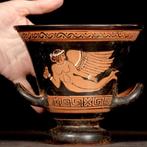 Reproductie van een Attisch rood-figurige Skyphos. Vaas -