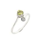 Witgouden ring met zirconia, Sieraden, Tassen en Uiterlijk, Ringen, Gebruikt, Overige kleuren, Ophalen of Verzenden, 17 tot 18