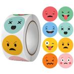 500 Stickers Op Rol - 2.5cm - Emoji Mix - Beloningsstickers, Verzenden, Nieuw