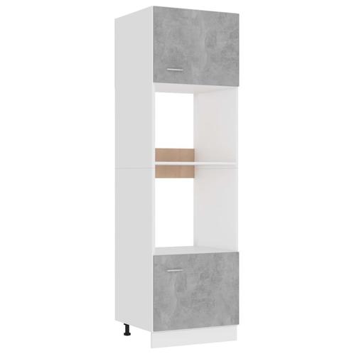vidaXL Magnetronkast 60x57x207 cm bewerkt hout betongrijs, Huis en Inrichting, Keuken | Keukenelementen, Grijs, Nieuw, Verzenden