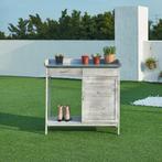 Tuinwerktafel Aliano oppottafel 98x48x94 cm grijs casa.pro, Tuin en Terras, Verzenden, Nieuw
