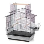 Vogelkooi Iza III Met badhuisje - Zwart/Grijs - 58 x 38 x 65, Dieren en Toebehoren, Vogels | Hokken en Kooien, Nieuw, Vogelkooi