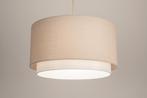 Rietveld Hanglampen - Wit, Beige, Zand - Stof, Metaal, Huis en Inrichting, Lampen | Hanglampen, Verzenden, Nieuw
