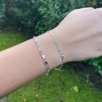 Zilveren paperclip schakel armband 2.2mm breed, Verzenden, Nieuw, Zilver
