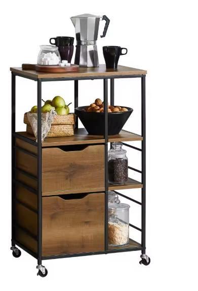 Keukenwagen Industrieel – Met Lades, Planken en Wielen, Huis en Inrichting, Keuken | Keukenelementen, Nieuw, Verzenden