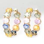 Oorbellen - 14 karaat Geel goud - 8.74ct. tw. Saffier, Sieraden, Tassen en Uiterlijk, Oorbellen, Nieuw