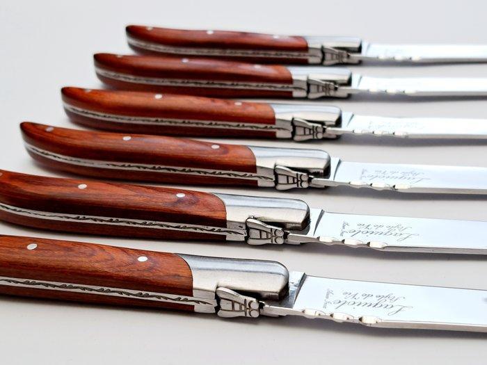 Laguiole - 6x Luxury Steak Knives - Rose Wood - style de -, Antiek en Kunst, Antiek | Keukenbenodigdheden