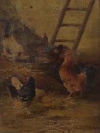 Edmond Van Coppenolle (1843/46-1915) - Le poulailler, Antiek en Kunst, Kunst | Schilderijen | Klassiek