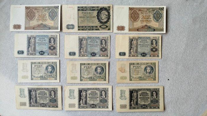 Polen. - 12 banknotes - various dates (Zonder minimumprijs), Postzegels en Munten, Bankbiljetten | Europa | Niet-Eurobiljetten