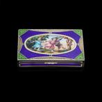 Antique Decorative Silver and Enamel Box with Gilt Interior